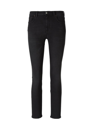 Acne Studios Button Detailed Straight Leg Jeans In Used Black