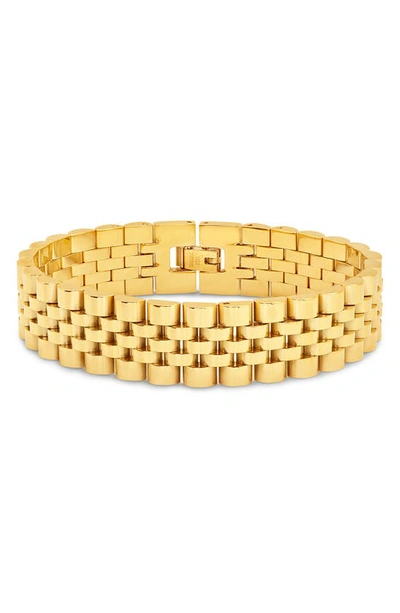Sterling Forever Chunky Watch Chain Bracelet In Gold