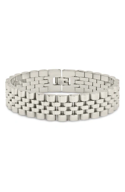 Sterling Forever Chunky Watch Chain Bracelet In Silver