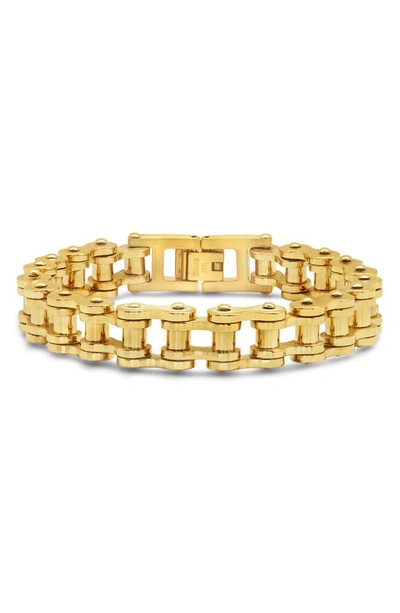 Sterling Forever Bolt Watch Chain Bracelet In Gold