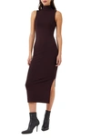 French Connection Sweeter Sleeveless Midi Sweater Dress In Evening Wine