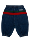 GUCCI GUCCI KIDS LOGO EMBROIDERED STRAIGHT LEG JEANS