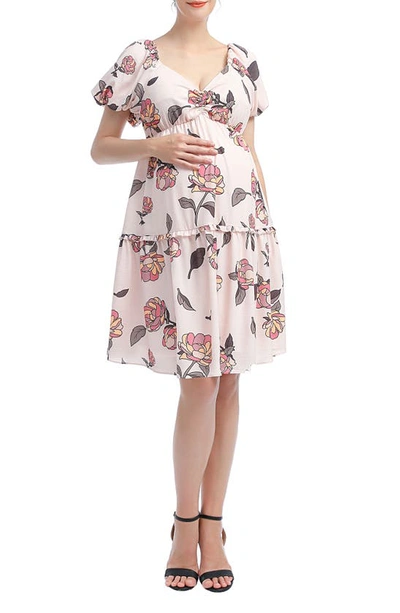 Kimi And Kai Anouk Floral A-line Maternity/nursing Dress In Multicolored