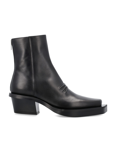 Alyx Black Leather Ankle Boots