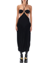 Stella Mccartney Midi Dress With Halter Neckline And Triangle Bra In Black