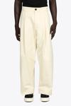 Studio Nicholson Deep Pleat Volume Pant Cream Cotton Volume Pant With Front Pleat - Sorte In Crema