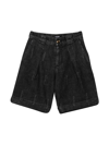 Balmain Teen Logo-print Denim Shorts In Nero