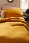 Urban Outfitters Cozy Jersey Duvet Set In Mustard