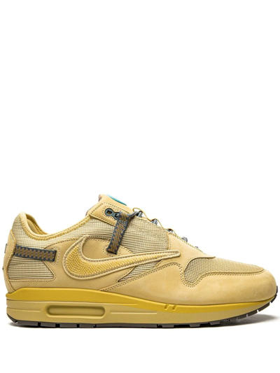 Nike X Travis Scott Air Max 1 "saturn Gold" Sneakers In Lemon Drop-wheat-chi