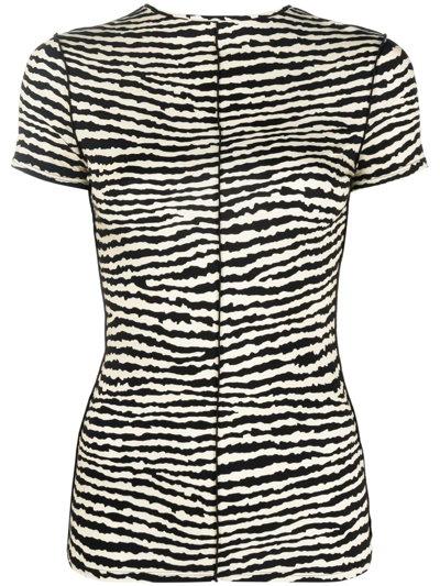 Proenza Schouler White Label Zebra-print T-shirt In Black