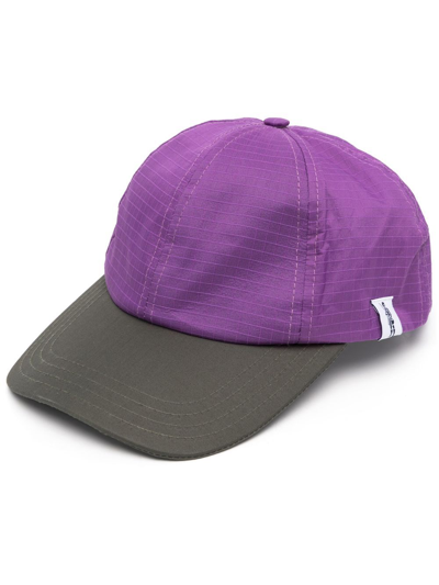 Mackintosh Tipping Panelled Raintec Baseball Cap In Purple