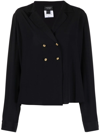 Giambattista Valli Peak-lapels Double-breasted Crepe Top In Black