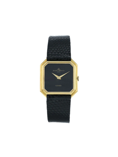 Pre-owned Baume & Mercier 1970s  Octagonal-case 27mm In Black