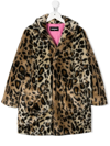 DSQUARED2 LEOPARD-PRINT FAUX-FUR COAT