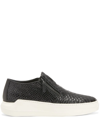 GIUSEPPE ZANOTTI CONLEY SNAKESKIN-EFFECT SLIP-ON LOAFERS