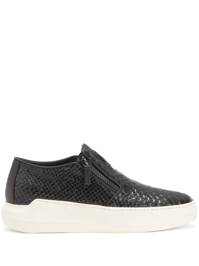 Giuseppe Zanotti Conley Snakeskin-effect Slip-on Loafers In Black