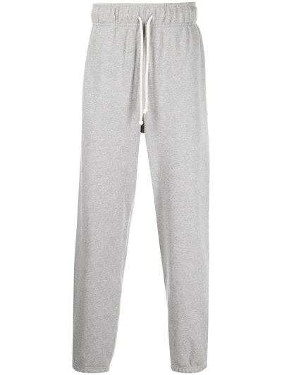 New Balance Drawstring Cotton Track Pants In Grey