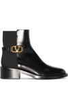 VALENTINO GARAVANI VLOGO-PLAQUE ANKLE BOOTS