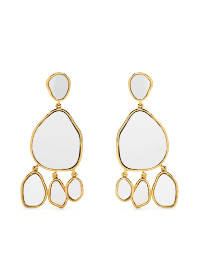Aurelie Bidermann Mirror-embellished Drop Earrings In Gold