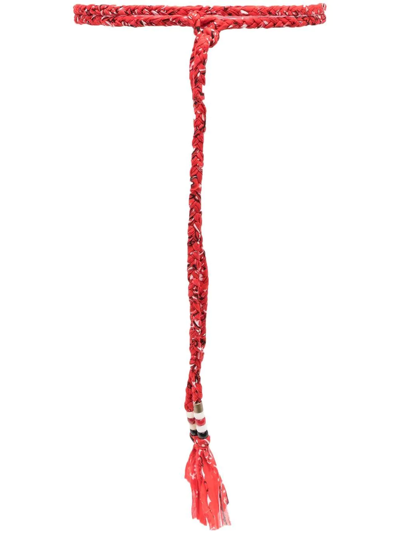 Alanui Braided Bandana Belt In Red