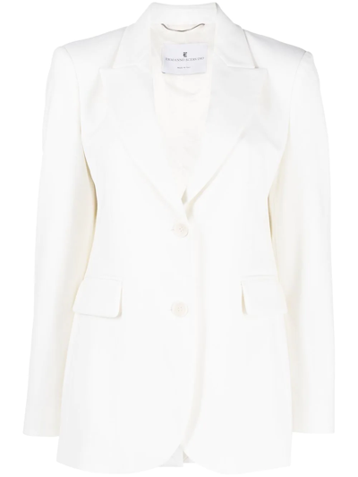 ジャケット ERMANNO SCERVINO White crepe blazer (D466I340ILM 14800) Ermanno Scervino Single-breasted Blazer In White | ModeSens