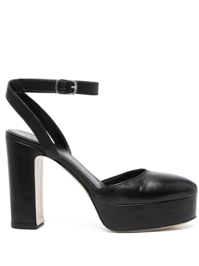 P.a.r.o.s.h Leather 115mm Block Heels In Black