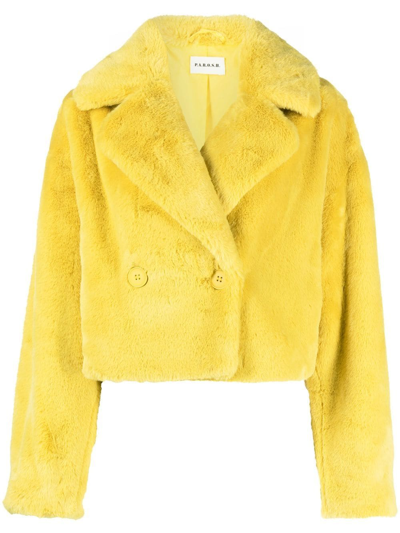 P.a.r.o.s.h Cropped Faux-fur Jacket In Yellow