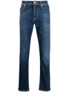 Jacob Cohen Stonewashed Straight-leg Jeans In Blue
