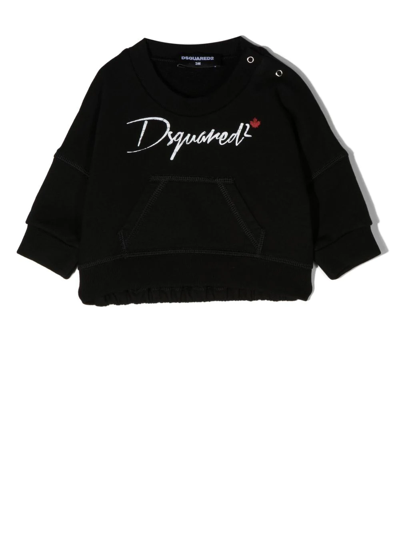 Dsquared2 Babies' Handwriting-logo Sweatshirt In Black