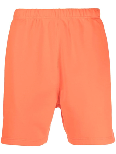 Heron Preston Logo-patch Cotton Shorts In Orange