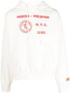 Heron Preston Medieval Back Heron Graphics Pullover Hoodie In White