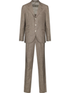 Brunello Cucinelli Houndstooth-pattern Single-breasted Blazer In Brown