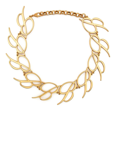 Blumarine B Logo Choker Necklace In Gold
