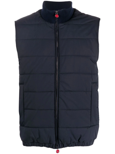 Kiton Zip-up Padded Gilet In Blue