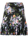 PACO RABANNE FLORAL-PRINT RUFFLE-HEM SKIRT