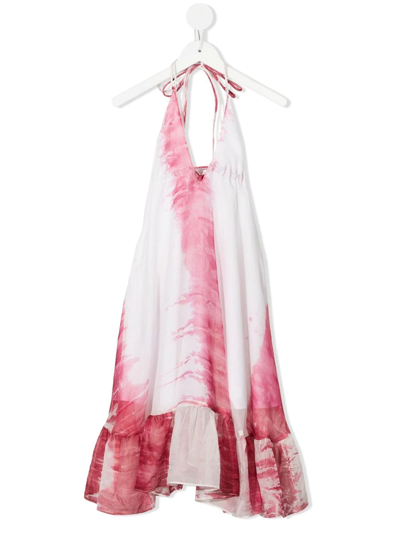 Little Bambah Kids' Tie-dye Halter Maxi Dress In White