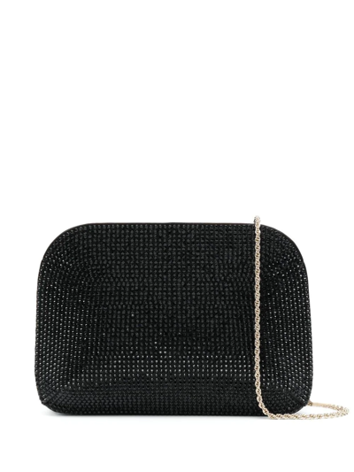 Giorgio Armani La Prima Rhinestone-embellished Clutch Bag In Black