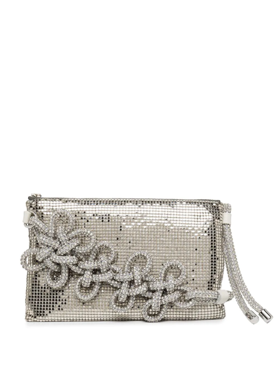 Kara Knot Chainmail Cross-body Bag In Silver