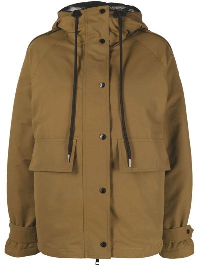 Moncler Badete Hooded Technical-canvas Jacket In Khaki