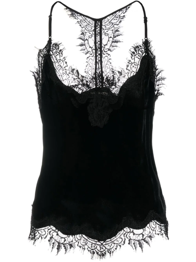 Gold Hawk Lace-detail Camisole Top In Black
