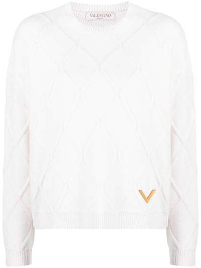 Valentino Vgold Wool Jumper In Neutrals