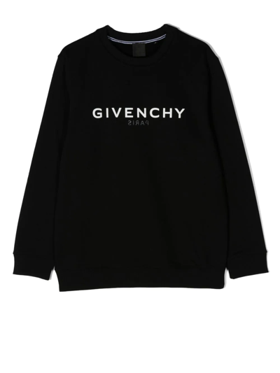 Givenchy Kids' Logo-print Long-sleeve Sweatshirt In Black