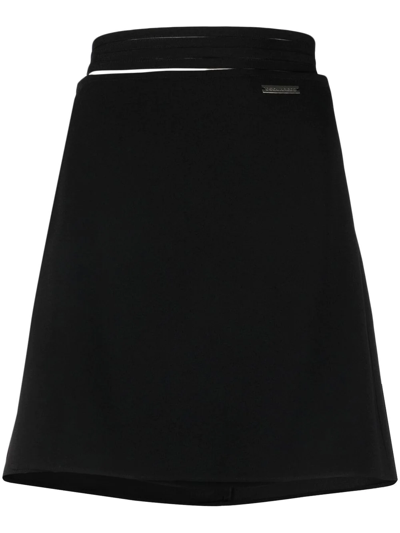 Dsquared2 A-line Wrap-waist Mini Skirt In Black