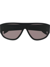 Alexander Mcqueen Graffiti-print Square-frame Sunglasses In Black