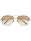 Linda Farrow Duit Pilot-frame Sunglasses In Brown