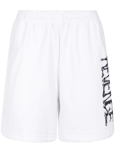 Revenge Logo-print Bones Shorts In White