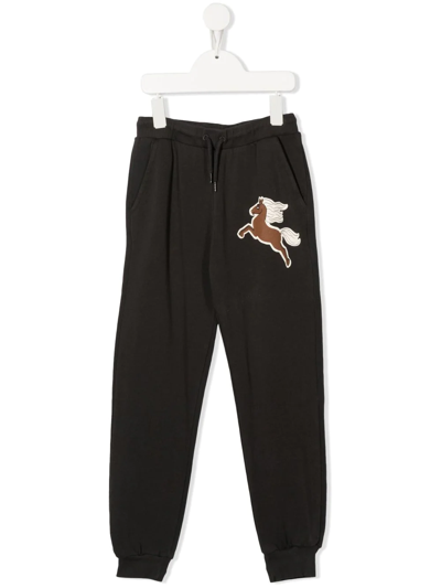 Mini Rodini Kids' Graphic Print Tracksuit Bottoms In Black