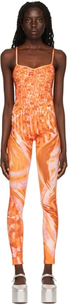 Collina Strada Ssense Exclusive Orange Print Jumpsuit In Orangebutte