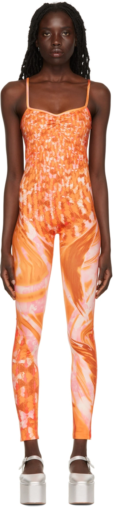 Collina Strada Ssense Exclusive Orange Print Jumpsuit In Orangebutte