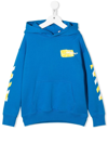 Off-white Arrows-motif Cotton Hoodie In Blue